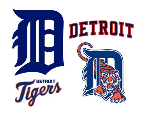 detroit tigers logos vector